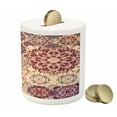 thumbnail image 3 of Vintage Piggy Bank, Antique Traditional Ceramic Tiles Ornamental Moroccan Image Print, Ceramic Coin Bank Money Box for Cash Saving, 3.6" X 3.2", Dried Rose Ivory, by Ambesonne, 3 of 4