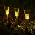thumbnail image 2 of PTOGOBST Solar Lights Outdoor Waterproof, 12 Pack, Stainless Steel LED Solar Garden Lights for Patio, Lawn, Yard and Landscape, Garden Decor Patio Decor,Warm White, 2 of 6