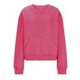 thumbnail image 5 of UQJfacai Bomber Jacket Women Textured Lightweight Zip Up Jackets Fashion Fall Coats Long Sleeve Causal Outerwear with Pockets, 5 of 6