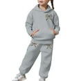thumbnail image 6 of WOYY Tracksuit for Girls Casual Bow Print Hoodie Jogger Pants Outfits, Sizes 6-7, 6 of 6