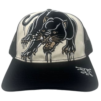 Ed Hardy Black Pink Blue Koi Embroidered Trucker Hat Ed Hardy Koi Fish Black & Pink Trucker Hat | Zumiez main image 4