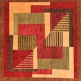 thumbnail image 1 of Ahgly Company Indoor Square Abstract Orange Modern Area Rugs, 3' Square, 1 of 4
