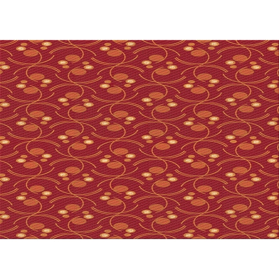 Ahgly Company Indoor Rectangle Patterned Orange Red Orange Area Rugs, 6' x 9'