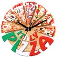 thumbnail image 1 of SHISUYAN Unique Round Wall Clock Funny Pizza Pattern Hanging Clock Western Restaurant Wall Decor, 1 of 9