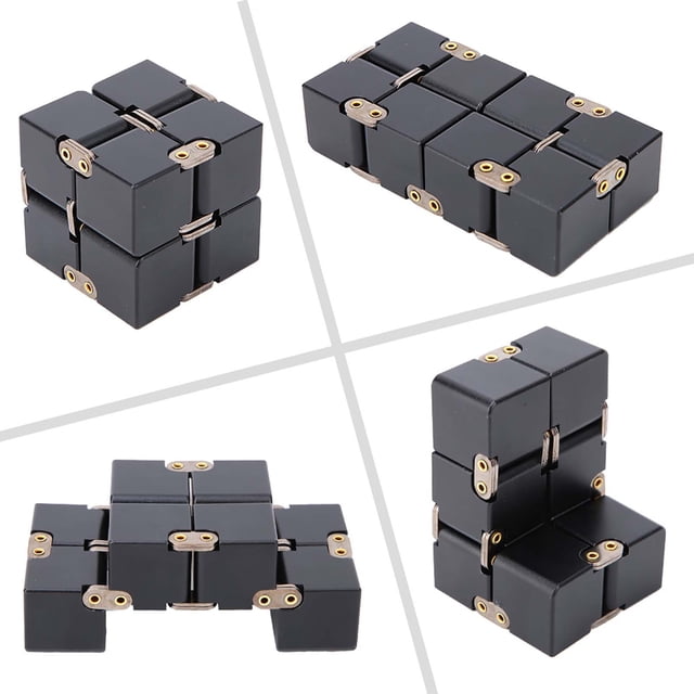 CUBO MÁGICO DEL ESCORTRITORIO DEL CUBO DEL JUGUETE DE LA AGITADA DEL INFINITO DE LA ALEACION DE ALUMINIO PARA ALIVIAR LA ANSIEDAD DEL ESTRÉS ADHD