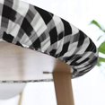 thumbnail image 6 of Round Fitted Tablecloth 52 Inch, White Buffalo Plaid Fitted Round Tablecloth Fitted Table Cloth Wipeable Tabletop Cover Wipe Clean Table Cover for Dining Table, Buffet Parties and Camping, 6 of 8