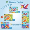 thumbnail image 4 of Rompecabezas de dinosaurios de madera para niños de 3 a 5 años, rompecabezas educativos de dinosaurios preescolares para niños y niñas, juguetes de aprendizaje de rompecabezas de piso para niños, 4 of 5