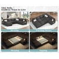 thumbnail image 3 of Papajet 105" Sofa Bed, Sectional Sleeper Sofa with Pull Out Bed/Reclining Backrest, 6 Seater Sleeper Couch Bed with Storage, Chenille Dark Gray, 3 of 8