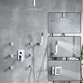 thumbnail image 6 of Full Body Shower System with Body Shower Spray Jets, 12'' Ceiling Shower Head System with Jets & Hand Shower, Polished Chrome Rain Shower System Faucet Set with Jets & Valve, 6 of 9