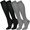 Black Grey, variant on 4 Pairs Medical Sport Copper Compression Socks With Anti-slip Silicone for Women & Men Circulation 15-20 mmhg is Best Support for Athletic Running Cycling, Nursing, Travel