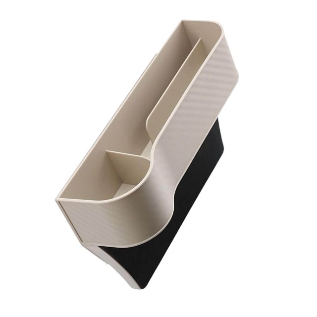 Car Seat Gap Filler Organizer High Performance with Seat Storage Box Center Cup Holder Beige Left