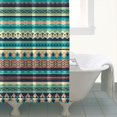 thumbnail image 4 of Blue and Orange Diamond Shaped Geometric Boho Pattern Shower Curtain 72"x72" ,Bathroom Decorative Shower Curtains Set with 12 Hooks,Modern Waterproof Washable Shower Curtain, 4 of 6
