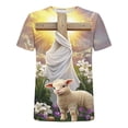 thumbnail image 5 of UVEASISHA Men's Faith T Shirts Easter Day Novelty Printed Crew Neck Tee Big and Tall Casual Short Sleeve Christian T-Shirt Comfy Gym Workout Shirt Yellow S, 5 of 5