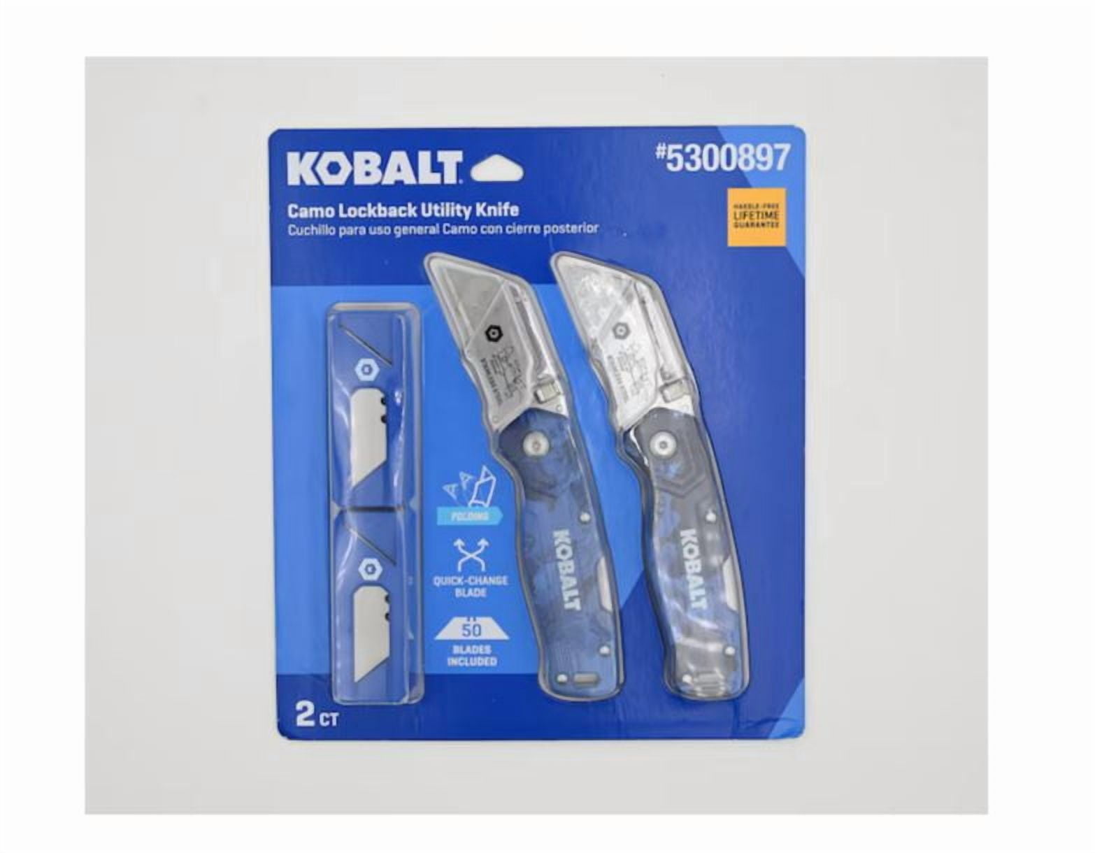 Kobalt 2-Pack Camo Lockback 3/4-in 50-Blade Folding Utility Knife
