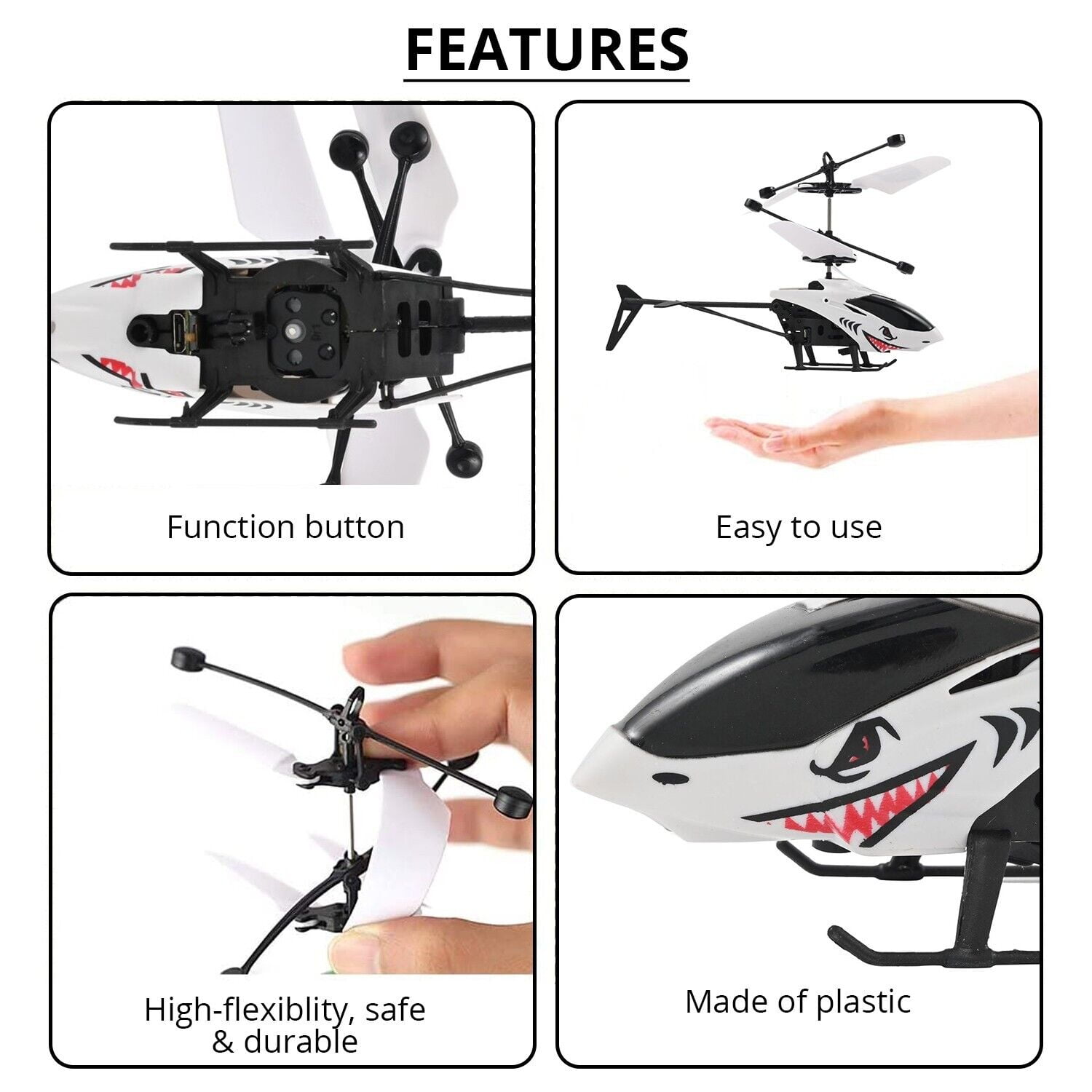 Shark Light-Up Spin Copter, Royal Deluxe, Drones with Motion Control - USB  Charged Toy, (Pack of 2) 