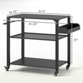 thumbnail image 3 of Deck Box Movable Oven Table on Wheels,Easy to Move 3-Tier Outdoor Grill Cart with Storage Racks, Side Handle,Outdoor Storage Box, 3 of 8