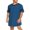 Blue, variant on KOMOO Men Short Sleeve Pajamas V Neck Loose Sleepwear Unisex Oversized Nightwear Sleep Shirt Nightgown