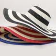 thumbnail image 6 of Women's Beachwear Sun Hat Stripe Striped Straw Hat Floppy Beach Hat Foldable Wide Brim Cap for Summer, 6 of 8
