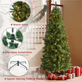 thumbnail image 5 of Easyfashion Clear Prelit Green Hinged Spruce Pencil Artificial Christmas Tree, 6', 5 of 12