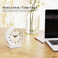 thumbnail image 3 of AYRELY® 11.5cm Analog Alarm Clock,Small Retro Desk Clock Battery Operated,Slient Metal Table Clock with Light for Living Room Decor,Bedroom,Bedside,Shelf(White), 3 of 7