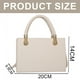 thumbnail image 2 of Bolso de mano de piel sintética con textura, pequeño bolso cuadrado, sencillo, con cadena, para mujer, de un solo hombro, color blanco cremoso, 2 of 5