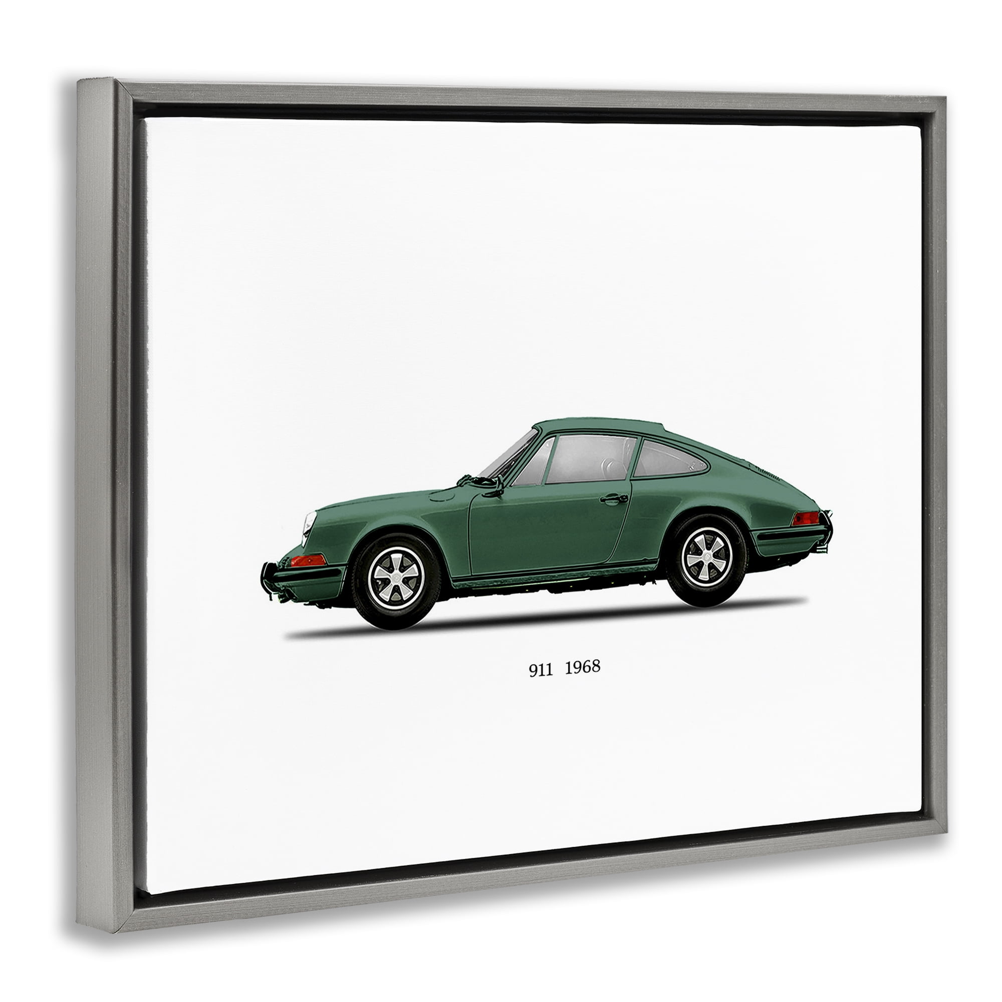 Stupell Industries Green Vintage Car Model Gray Framed Floater Canvas Wall Art, design by Mark Rogan
