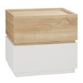 thumbnail image 1 of HOMCOM Bedside Table with 2 Stackable Drawers, Modern Nightstand, End Table for Bedroom, Natural, 1 of 10