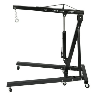 Engine Hoist Cherry Picker 2 Tons Max Weight Hydraulic Carbon Steel Crane Lifting Hoist Black