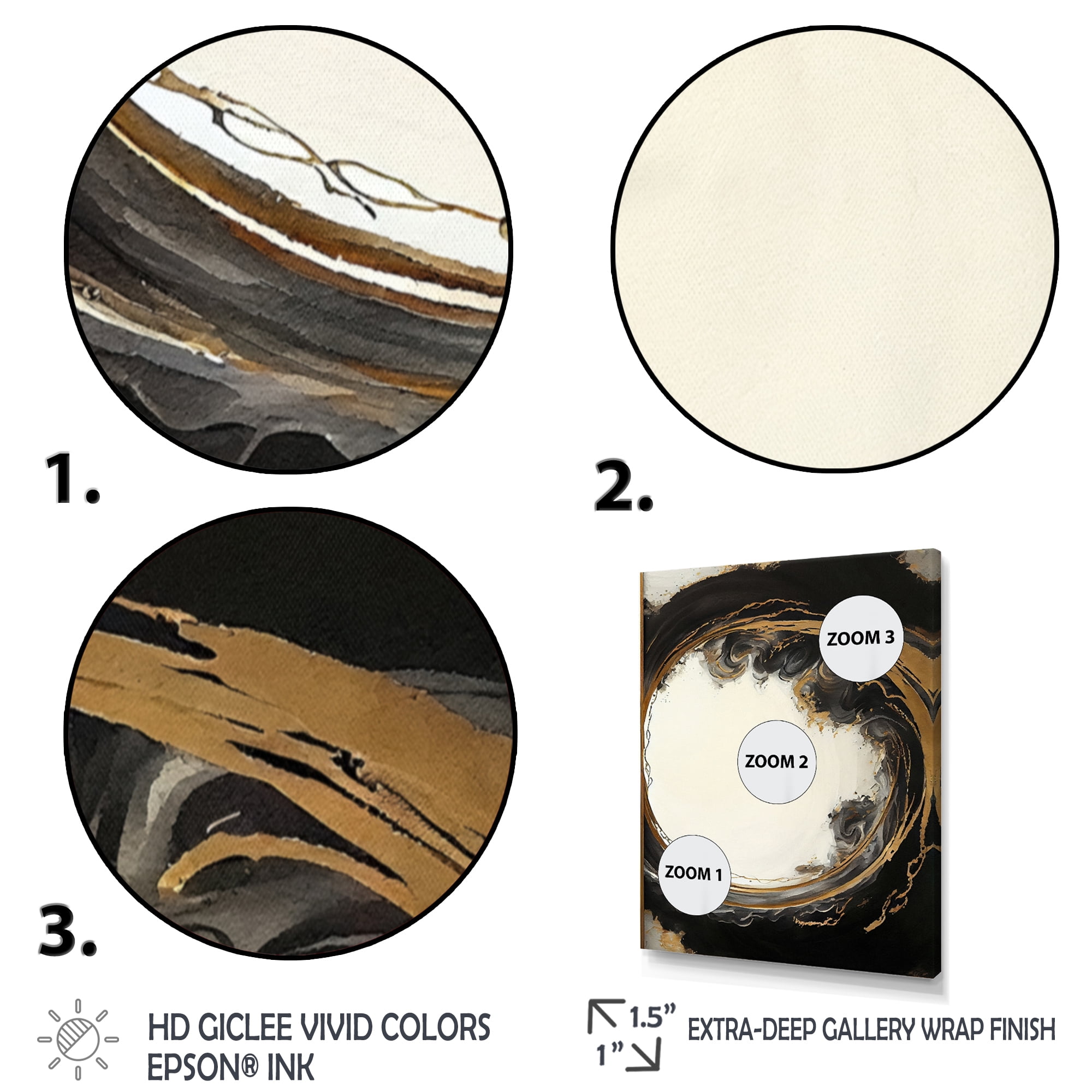 Designart Gold Glamour Wave II Canvas Wall Art