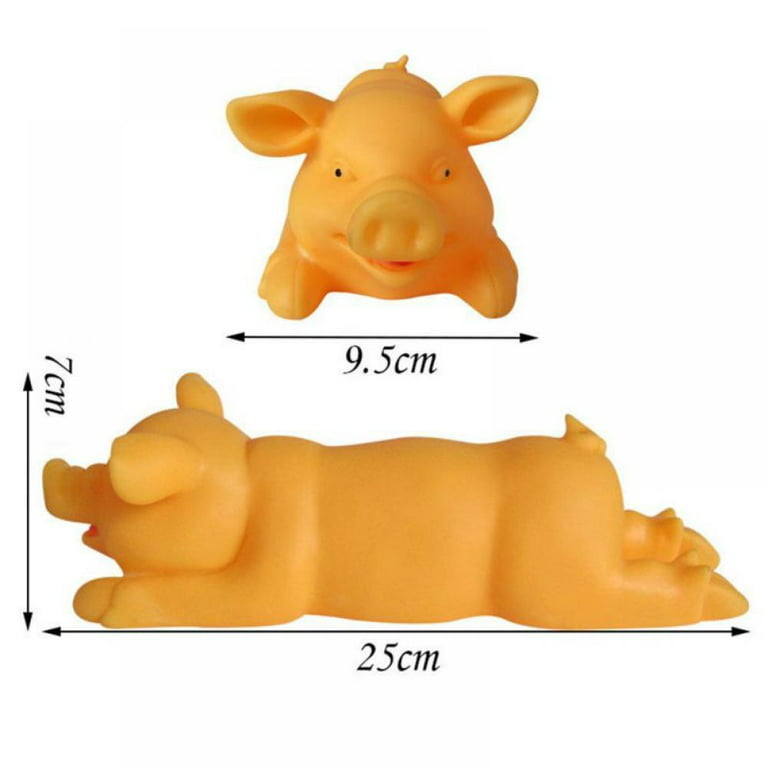 Squeaky Pig Dog Toys, Grunting Pig Dog Toy That Oinks Grunts for Small Medium Large Dogs, Durable Rubber Pig Squeaker Dog Puppy Chew Toys, Latex