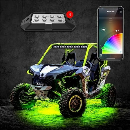 XK Glow XKGXK-ROCK-STA RGB 6W Rock Light with XK Chrome App Controlled Bluetooth Advanced Kit - 4 Piece