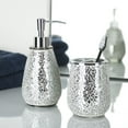 thumbnail image 7 of Better Homes & Gardens Glimmer Mosaic Glass Toothbrush Holder, Shiny Silver Grey, 7 of 7