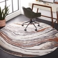 thumbnail image 2 of SAFAVIEH Cyrus Lesleigh Abstract Shag Area Rug, Gray/Rust, 6'7" x 6'7" Round, 2 of 11