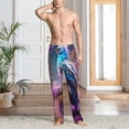 thumbnail image 2 of Kdxio Beautiful Flower Blue Bird Pattern Men's Pajama Pants, Elastic Waist with Drawstring and Pockets, Comfortable Loungewear-X-Large, 2 of 6