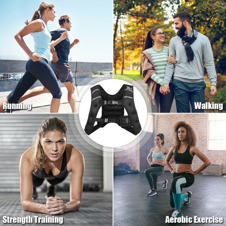 Demifill Weighted Vest, Training Weight Vest Workout Equipment with Adjustable Buckles and Mesh Bag-12 lbs,for Fitness, Strength Training, Running, Body West for Men Women Kids, Black
