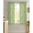 thumbnail image 4 of Spring Flowers Sheer Curtains 45 Inch Length 2 Panels Set for Living Room/Bedroom, Pink Yellow Wildflowers Country Plants Green Kitchen Curtains Grommet Curtains Window Treatments 42"x45"x2, 4 of 7