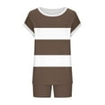 thumbnail image 3 of Tnhcen 2 Piece Outfits For Women's Nightwear Lightweight Matching Lounge Sets Short Sleeve Top And Elastic Waisted Shorts Homewear, 3 of 4
