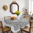 thumbnail image 3 of Snowflakes Christmas Table Cloth Waterproof Tablecloths, Grey Xmas Winter Vintage Tablecloth Dining Table Cover for Kitchen Party Tabletop Outdoor, Square Tablecloth 60x60 Inch, 3 of 9