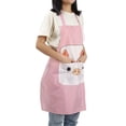 thumbnail image 6 of Cartoon Apron Polyester Oilproof Hanging Neck Apron for Baking Roasting Cooking(Red), 6 of 8