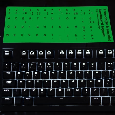 OFFIGAM 2PCS Glow in the Dark Keyboard Stickers for Laptop and Desktop, PVC Material, Ideal for Low-Light Typing