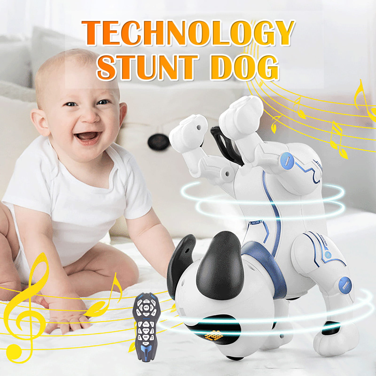 Children's Remote Control Smart Stunt Robot Dog Headstand Dancing Robot ...