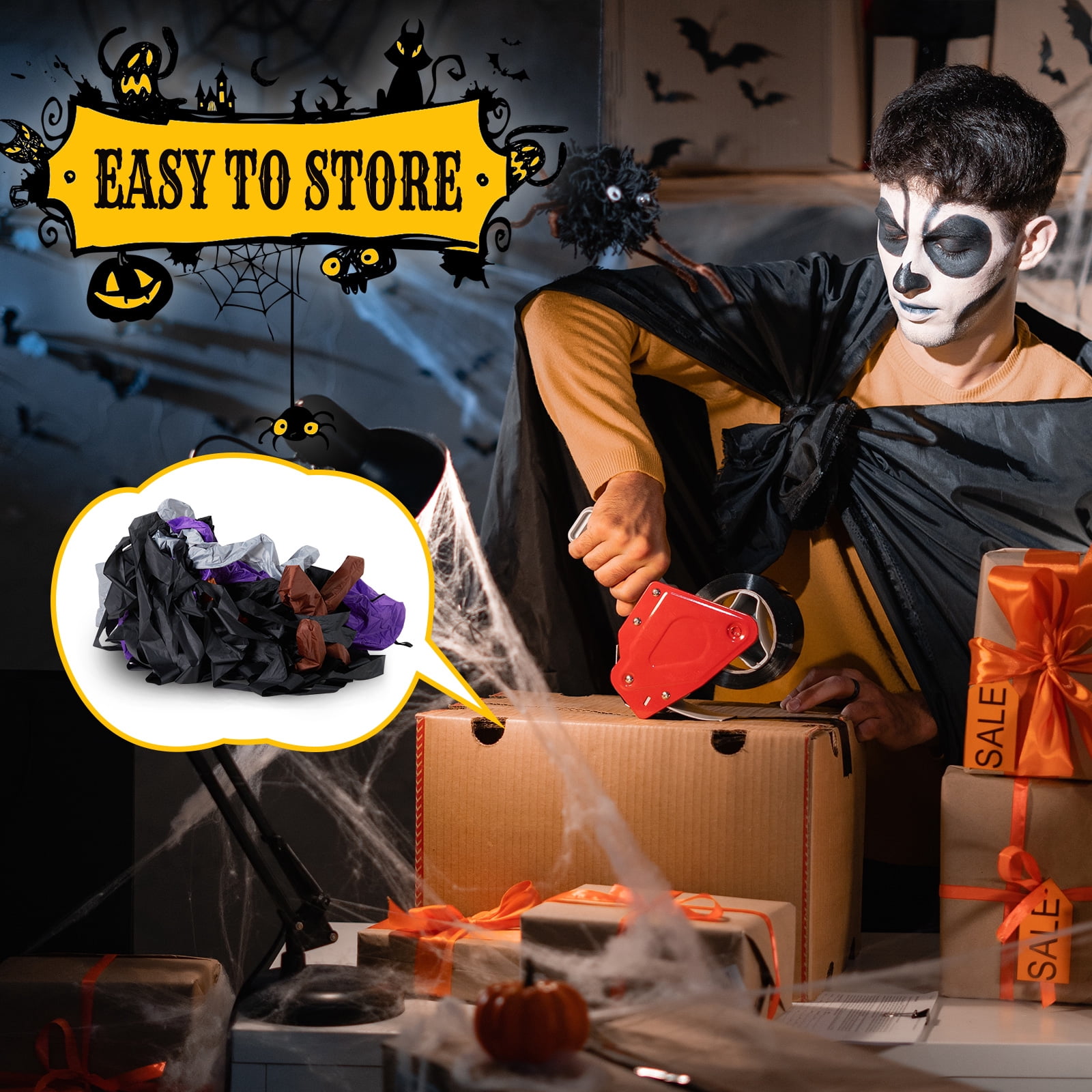 9.8 FT Halloween Inflatable Haunted House Castle Archway with Grim Reaper & Ghost, LED Lights for Yard/Party