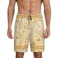 thumbnail image 2 of Rocae World Map for Men's Soft Sleep Pajama Shorts, Waistband and Pockets, 2 of 9