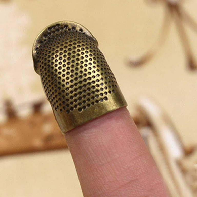 Retro DIY Hand Sewing Thimble Finger Protector Metal. Ring G5X7 