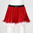 thumbnail image 6 of ZDHoor Women's Red Velvet Christmas Santa Claus Mini Skirt Carnival Party Fancy Dress Costume Red-A L, 6 of 7