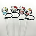 thumbnail image 4 of 1-9 Pcs Hello Kitty Couvercle de Paille Dessin Animé 10MM Bouchon de Paille Réutilisable Anti-Éclaboussures pour Tasse Pendentif, 4 of 7