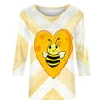thumbnail image 6 of JTZGDY Funny Bee Shirts for Women Loose Fit Casual Summer 3/4 Lenght Sleeve Crewneck Tunic Blouse Trendy Oversized Dressy Pullover Tops Yellow#07 M, 6 of 6