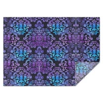 Purple and Blue Damask Pattern Rectangle Tablecloth 60"x84",Waterproof Polyester Rectangle Table Cloth, Wipeable Spillproof Polyester Tablecloth for Dining, Camping, Indoor and Outdoor