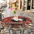 thumbnail image 6 of Red Rooster Round Tablecloth for 36-44 Inch Tables,Fitted Table Cover with Elastic Edge,Farmhouse Animals Spring Floral Rustic Waterproof Outdoor Table Cloth Protector for Patio Garden Dinner Picnic, 6 of 9