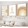 thumbnail image 3 of 3Pcs Boho Baby Wall Art Cute Sun Rainbow Canvas Paintings You Are My Sunshine Wall Decor Neutral Colorful Nursery Posters Prints for Kids Room Bedroom Classroom Pictures Unframed, 3 of 6